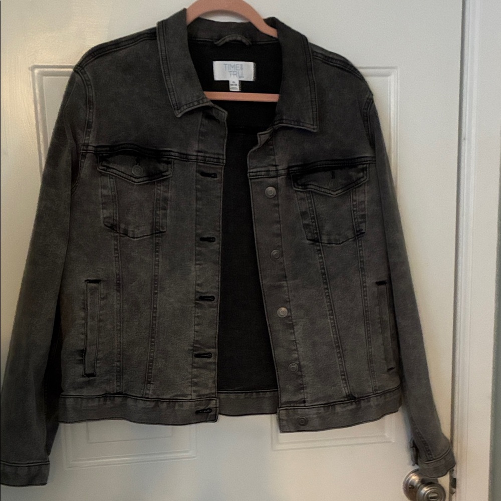 Time and Tru Charcoal Washed Denim Jacket